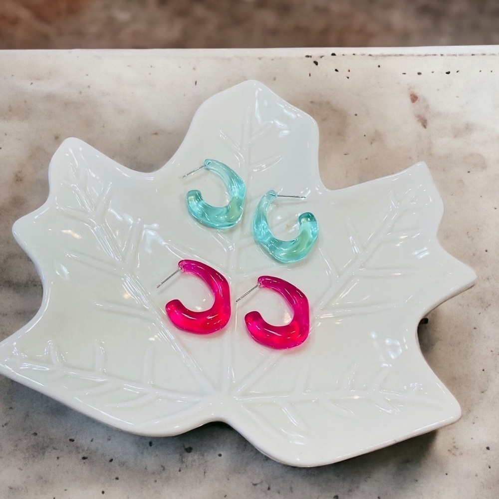 New Colorful Vintage Retro 80's Style Simple Hoop Earrings